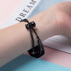 Metalinė apyrankė Xiaomi Mi Band 3 / 4 / 5 / 6 dirželis - juodas