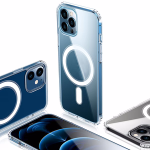 "iPhone 16 Pro Max" 6,9" skaidrus, su didele skyle, 1,5 mm magnetinis dėklas su apsauga nuo smūgių