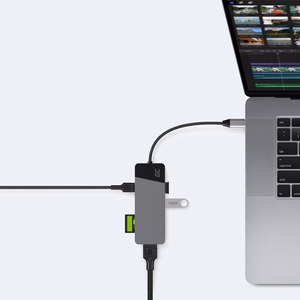Green Cell USB-C šakotuvas GC Connect 7-in-1 (3x USB 3.1, HDMI 4K 60Hz, USB-C PD 85W, MicroSD/SD)