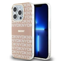 DKNY IML Mono ir juostelės Magnetinis dėklas iPhone 15 Pro - rožinė