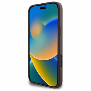 Guess 4G žiedo klasikinio logotipo magnetinis dėklas telefonui iPhone 16 Pro Max - ruda
