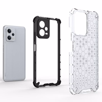 Honeycomb dėklas telefonui Xiaomi Redmi Note 12 5G / Poco X5 5G šarvuotas hibridinis dangtelis juodas