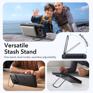 ESR Cyber Kickstand Magnetinis dėklas telefonui iPhone 17 Pro - juodas