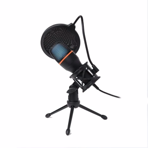 Condenser Microphone Art with membrane, standing, illuminated tripod AC-02 black
