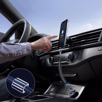 "Joyroom S-A43 Crystal-Clear Series 3A USB-A - USB-C spiralinis kabelis 1,5 m - juodas