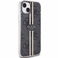 Guess IML 4G Gold Stripe dėklas telefonui iPhone 15 Plus / 14 Plus - juodas
