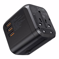 Universalus kelioninis įkroviklis Choetech PD5008 30W USB-C/3xUSB-A juodas