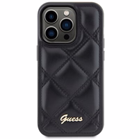 Guess Quilted Metal Logo dėklas telefonui iPhone 15 Pro Max - juodas