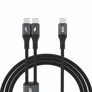 Dudao L3F 2in1 kabelis 100W 1.2m 2 x USB-C - juodas