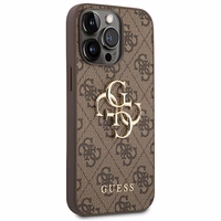 Guess GUHCP14X4GMGBR iPhone 14 Pro Max 6,7 kietas dėklas 4G Big Metal Logo - rudas