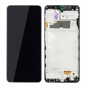 LCD ekranas Samsung A225 A22 4G su jutikliniu ekranu ir rėmeliu juodas originalus (serviso paketas)