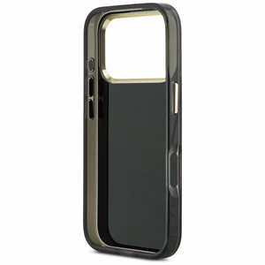 Guess IML 4G Script Metal dėklas for iPhone 17 Pro Max - juodas