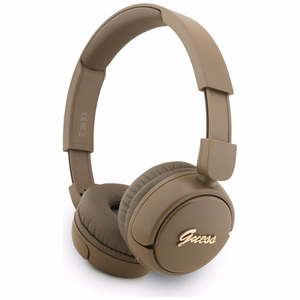 Guess belaidės ausinės BT HEADPHONES SCRIPT METAL LOGO rudos