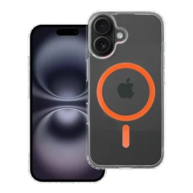 Dėklas telefonui Drop Glue spalvotos žiedinis magnētinis dangtelis suderinamas su MagSafe, skirtas IPHONE 16, oranžinis