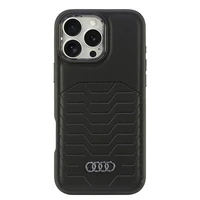 Audi Sintetinės odos Magnetinis iPhone 16 Pro Max 6.9" juodas/juodas kietas dėklas AU-TPUPCMIP16PM-GT/D3-BK