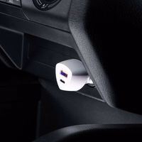 Įkroviklis automobilinis Forcell (CC50-1A1C) (1xUSB-C; 1xUSB; 5A 38W) baltas