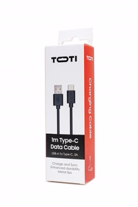 SEEK TOTI USB-A į Type-C, 1 m PVC duomenų laidas 3A, juodas