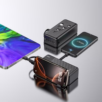 Dudao K11 Max 30000mAh išorinė baterija su įmontuotais kabeliais - juoda