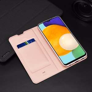 Dux Ducis Skin Pro knygos tipo dėklas Samsung Galaxy A03s rožinis