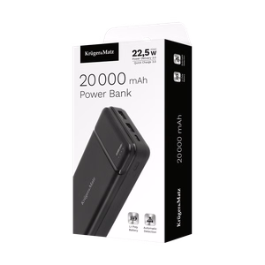 Kruger&Matz 20 000 mAh Li-pol išorinė baterija su QC ir PD
