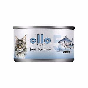 Ollo Cat No. 5 – šlapiasis kačių pašaras su tunu ir lašiša sultinyje, 70 g