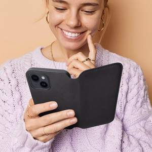DUAL POCKET knygos tipo dėklas telefonui XIAOMI Redmi Note 12 5G juodas