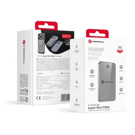 Išorinė baterija saderinta su MagSafe Forcell F-Energy SuperSlim F10K8 QC4.0 PD3.0 15W 10000 mAh pilka