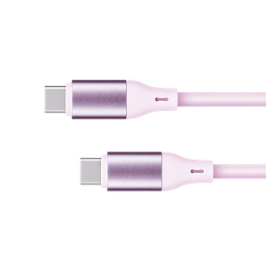 Kruger&Matz Basic USB-C–USB-C silikoninis kabelis, 100 W, 1 m, rožinis