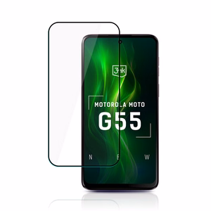 Grūdintas stiklas 3mk HardGlass Max Lite Black Motorola Moto G55 5G