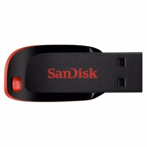 SanDisk Cruzer Blade USB atmintukas 64 GB USB A tipo 2.0 Juoda, Raudona
