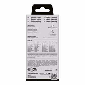 SBS TECABLEUSBIP589K USB-A - Lightning kabelis 1 m MFi sertifikuotas - juodas