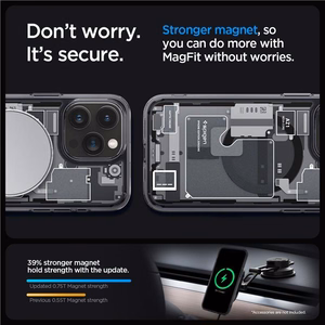Spigen Ultra Hybrid Mag Dėklas telefonui su MagSafe iPhone 15 Pro - tamsiai pilkas (Zero One Pattern)