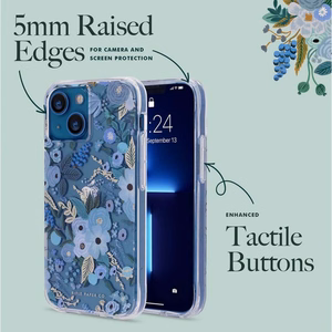 Rifle Paper Co. Garden Party Blue dėklas, skirtas iPhone 14 Plus, mėlynas gėlių raštas