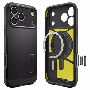 Spigen Tough Armor dėklas, skirtas iPhone 18 Pro Max / 17 Pro Max – spalva: juoda