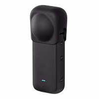 Silikoninis apsauginis objektyvo dangtelis Puluz Insta360 X3 (juodas)