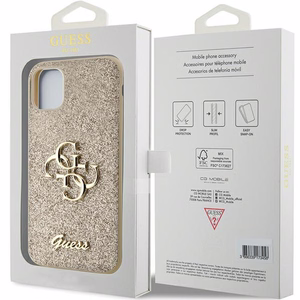 Guess GUHCN61HG4SGD dėklas iPhone 11 / Xr - auksinis Glitter Script Big 4G
