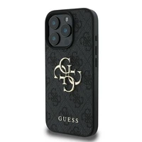 Guess 4G Didelis logotipo dėklas telefonui iPhone 16 Pro - juodas