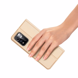 Dux Ducis Skin Pro dėklas telefonui atverčiamas dėklas Poco M4 Pro 5G auksinė