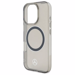 Mercedes sidabrinio žiedo Magnetinis dėklas iPhone 16 Pro telefonui - juodas