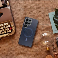 GENTLEMAN MAG COVER magnetinis dėklas telefonui, suderinamas su MagSafe, skirtas SAMSUNG A36, tamsiai mėlynas