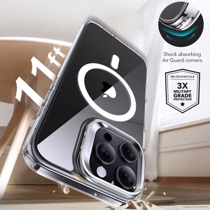 ESR Classic Hybrid Kickstand Halolock MagSafe dėklas rinkinys su stovu + grūdintas stiklas iPhone 16 Pro - skaidrus