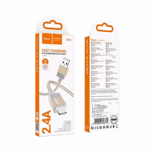 Kabelis USB A į Lightning Hoco 2,4A 1 m X110 auksinis
