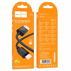 Kabelis USB A į USB C Hoco 3A 1 m X113 juodas