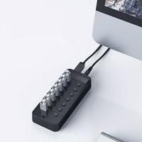 "Orico CT2U3-13AB" 13x USB-A 3.0 šakotuvas su jungikliais - juodas