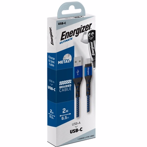 Energizer Ultimate C520CKBL USB-A–USB-C įkrovimo ir duomenų laidas, 2 m, mėlynas