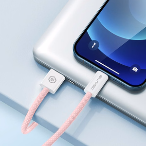 Blavec Kabelis Candy pynėtas - USB į Type C - PD 60W 3A 3 metrai Apple CarPlay/Android Auto (CCA-UC3P30) rožinis