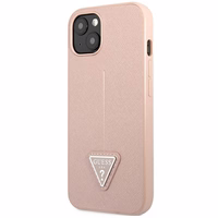Guess GUHCP14MPSATLP iPhone 14 Plus 6.7 "rožinis/rožinis kietas dėklas SaffianoTriangle Logo