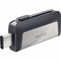 Sandisk Ultra Dual Drive USB Type-C USB atmintukas 128 GB USB Type-A / USB Type-C 3.2 Gen 1 (3.1 Gen 1) Juoda, Sidabras