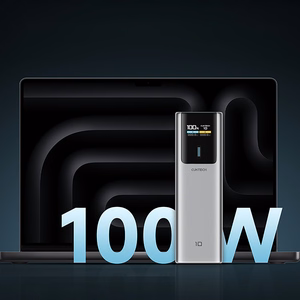 CUKTECH CKPB100PGLBL išorinė baterija, 10000 mAh, 150 W, USB-C / USB-A, pilka