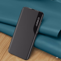 Ekologiškos odos dėklas Samsung Galaxy S24 FE su atverčiamu dangteliu ir stovu - juodas